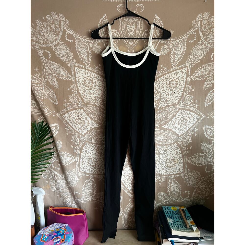 ADANOLA Ultimate Piping Scoop Unitard Jumpsuit Black Scoop Back Size XS - Picture 5 of 5